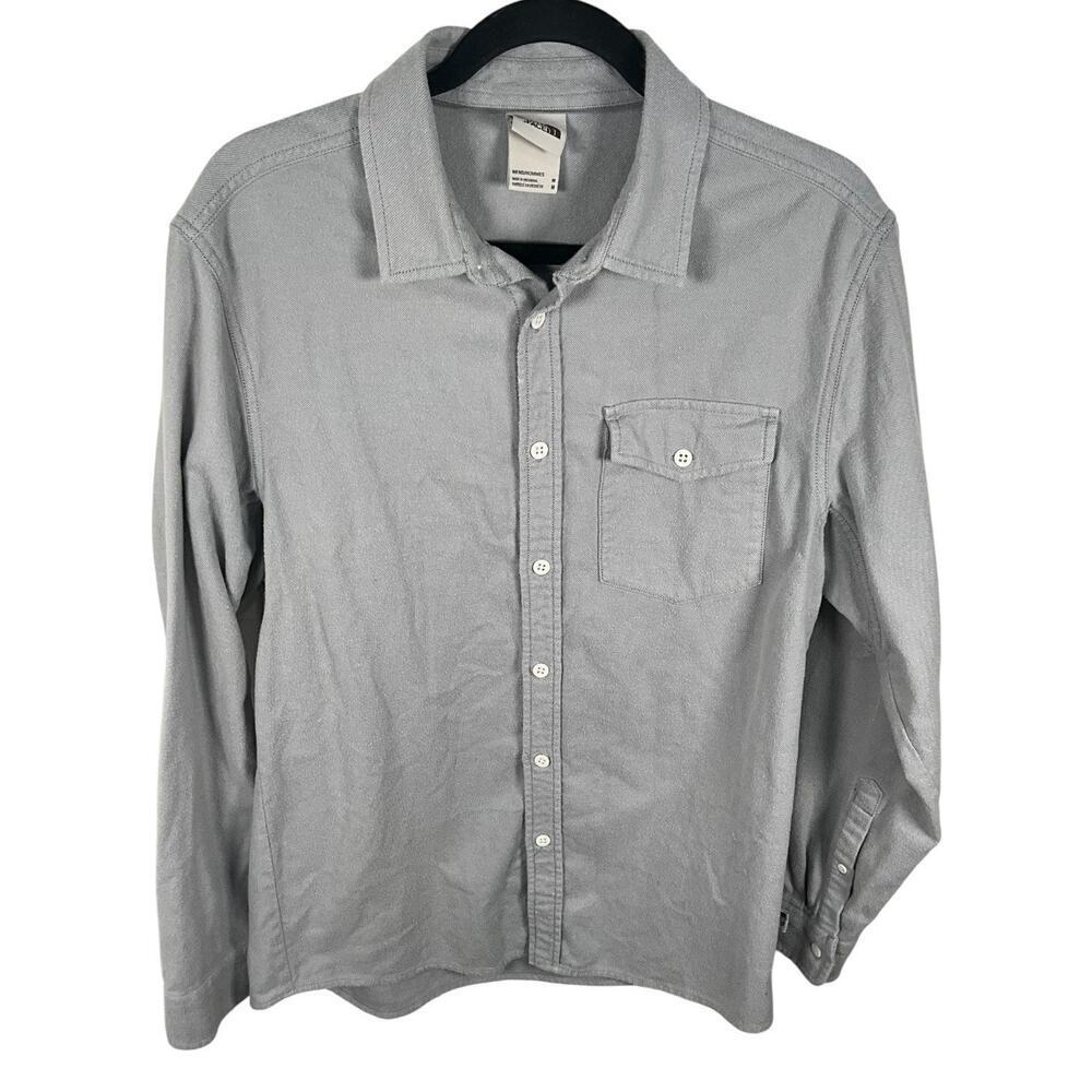 The North Face Mens Medium Gray Button Up Shirt Outdoor Hiking Casual